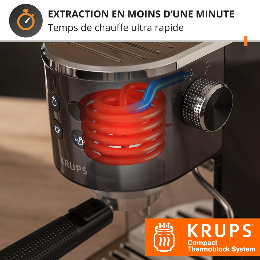 Virtuoso+, Machine expresso manuelle, Café à pompe, Noir