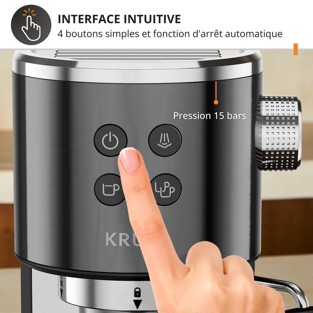 Virtuoso+, Machine expresso manuelle, Café à pompe, Noir