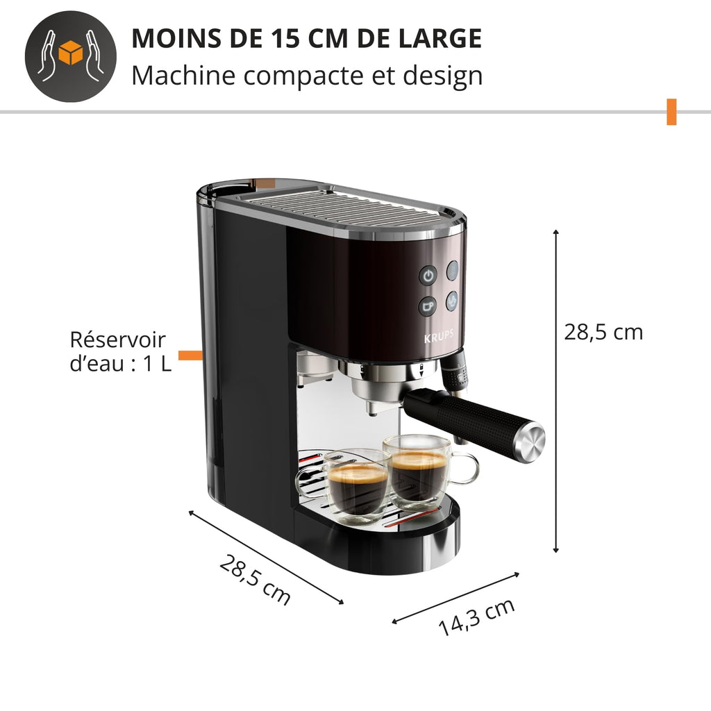 Virtuoso+, Machine expresso manuelle, Café à pompe, Noir